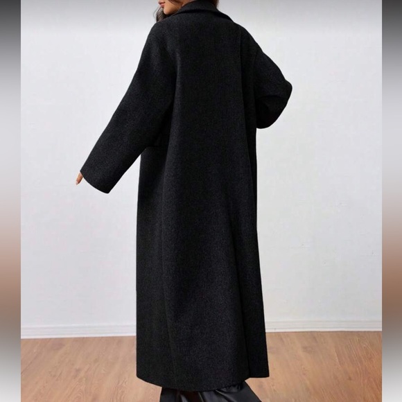 Long Preppy peacoat pea coat jacket winter black - Picture 2 of 5